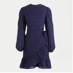 J. Crew Women’s Navy Puff Sleeve Wrap Dress